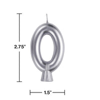 12ct Bulk Silver Number 0 Candles