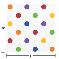 Multicolor Polka Dots and Stripes Paper Beverage Napkins (Case of 192) by Creative Converting