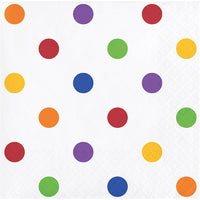 Multicolor Polka Dots and Stripes Paper Beverage Napkins (Case of 192) by Creative Converting