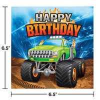 192ct Bulk Monster Truck Happy Birthday Luncheon Napkins