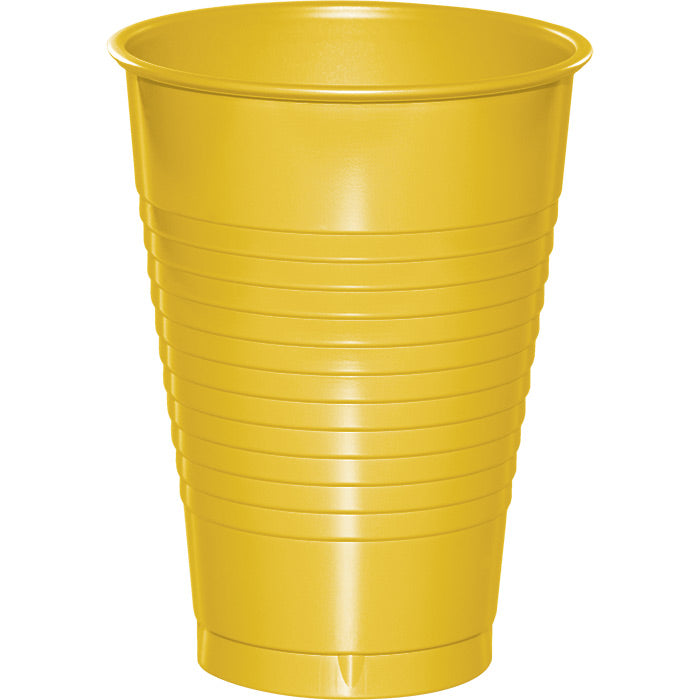 240 pc Bulk School Bus Yellow 12 oz Plastic Cups