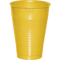 240 pc Bulk School Bus Yellow 12 oz Plastic Cups