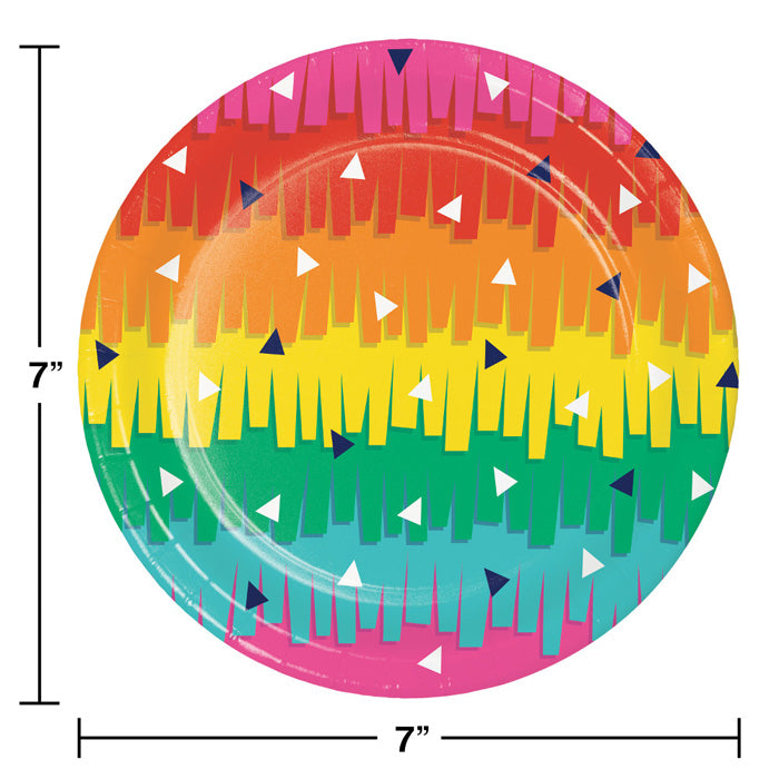 96ct Bulk Fiesta Fun Dessert Plates