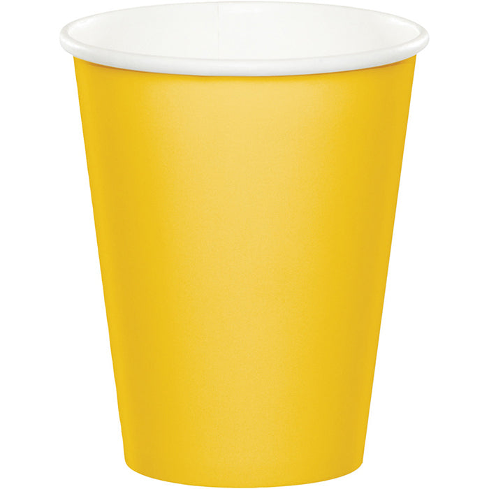 96 pc Bulk School Bus Yellow Value Friendly 9 oz Hot & Cold Cups