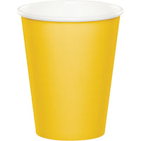 96 pc Bulk School Bus Yellow Value Friendly 9 oz Hot & Cold Cups