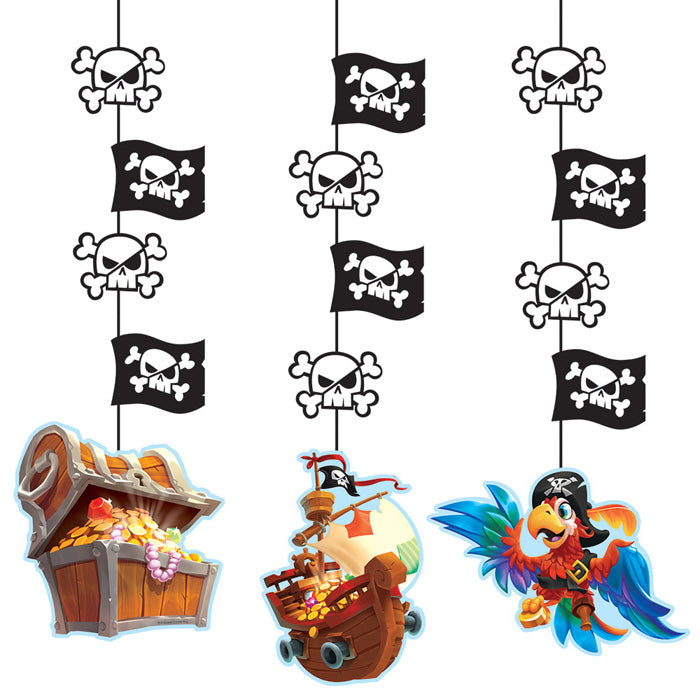 36 pc Bulk Treasure Island Pirate Hanging Decorations