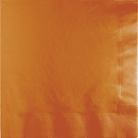 600 pc Bulk Pumpkin Spice Orange Luncheon Napkins 2 Ply