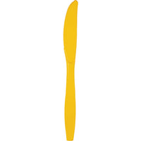288 pc Bulk School Bus Yellow Plastic Knives