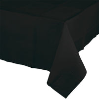 6 pc Bulk Black Velvet Paper Table Covers 54 inch x 108 inch