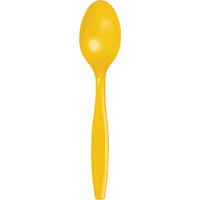 600 pc Bulk School Bus Yellow Plastic Spoons