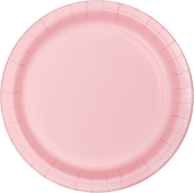 240 pc Bulk Classic Pink Paper 6.75 inch Dessert Plates