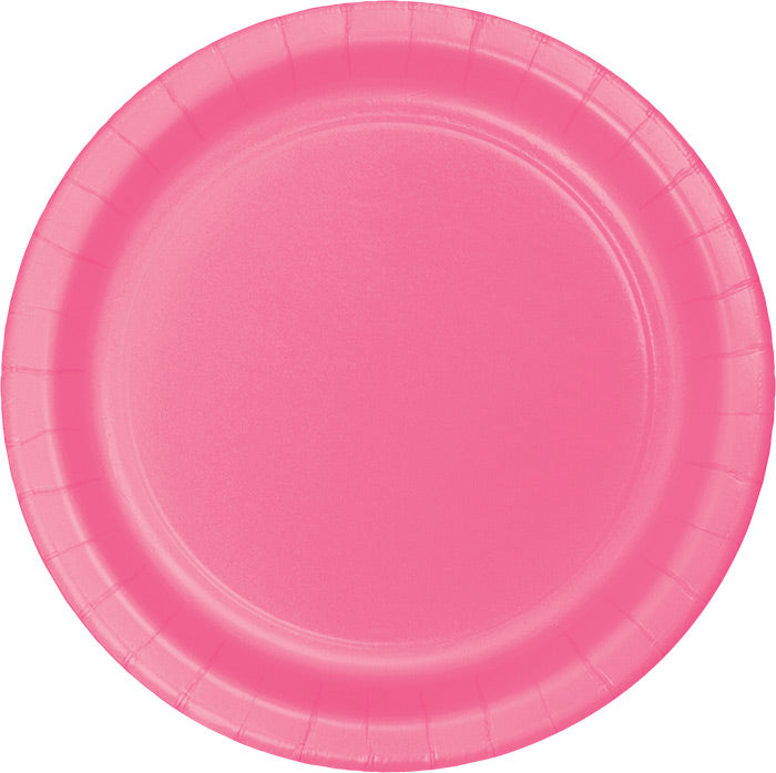 240 pc Bulk Candy Pink Paper 6.75 inch Dessert Plates