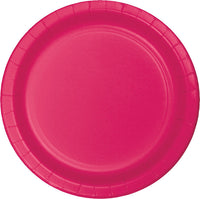 240 pc Bulk Hot Magenta Paper 6.75 inch Dessert Plates