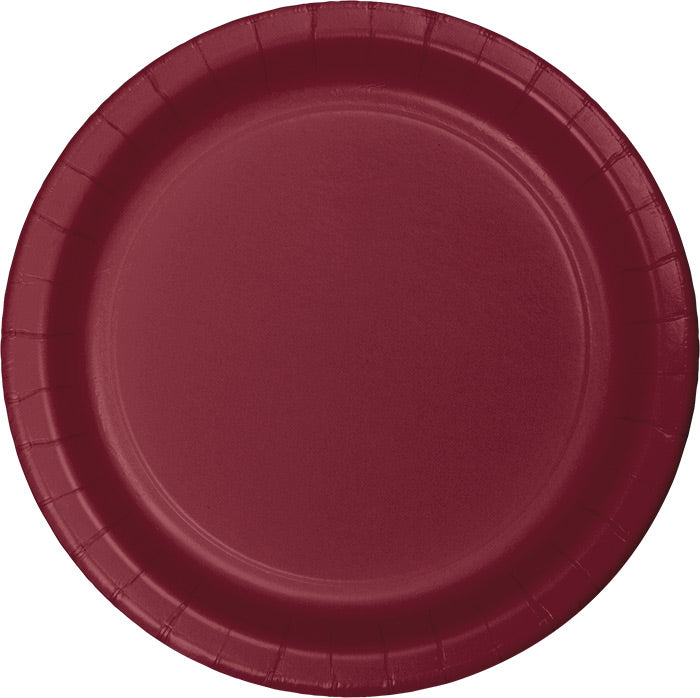 240 pc Bulk Burgundy Paper 6.75 inch Dessert Plates