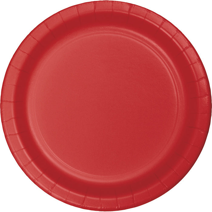 96 pc Bulk Classic Red Value Friendly Dessert Plates