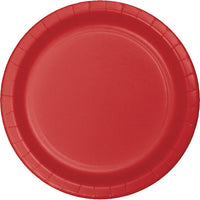 96 pc Bulk Classic Red Value Friendly Dessert Plates