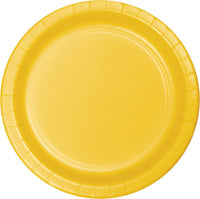 240 pc Bulk School Bus Yellow Paper 6.75 inch Dessert Plates