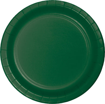 240 pc Bulk Hunter Green Paper 6.75 inch Dessert Plates