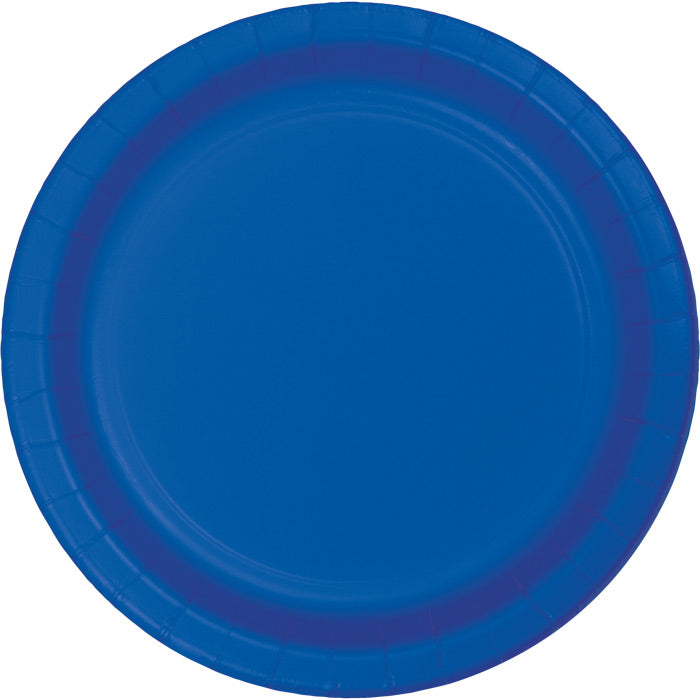 240 pc Bulk Cobalt Blue Paper 6.75 inch Dessert Plates