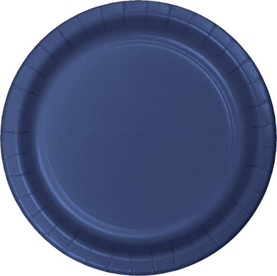240 pc Bulk Navy Paper 6.75 inch Dessert Plates