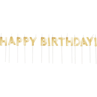 168 pc Bulk Gold Happy Birthday Candles