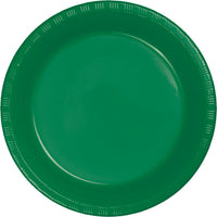 240 pc Bulk Emerald Green 6.75 inch Plastic Dessert Plates