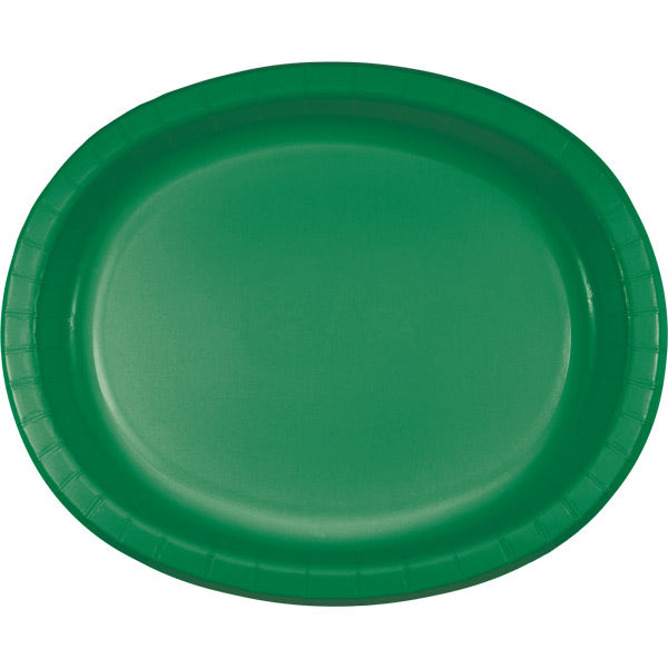 96 pc Bulk Emerald Green Sturdy Style Oval Platters