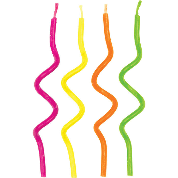 72 pc Bulk Neon Curly Candles