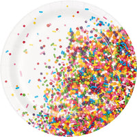 96 pc Bulk Confetti Sprinkles Dessert Plates