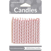288 pc Bulk Pink Striped Candles