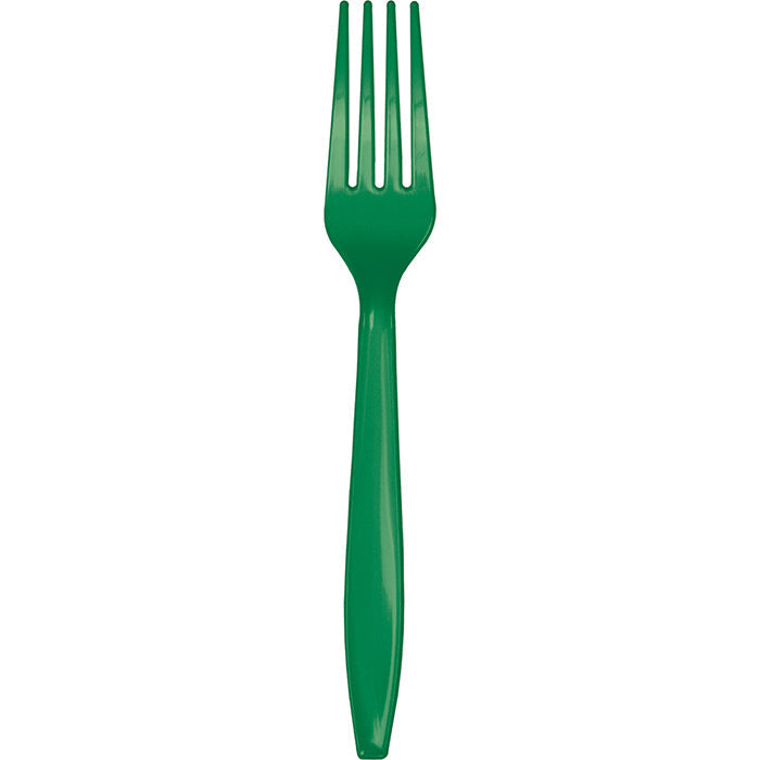 288 pc Bulk Emerald Green Plastic Forks