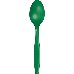 288 pc Bulk Emerald Green Plastic Spoons