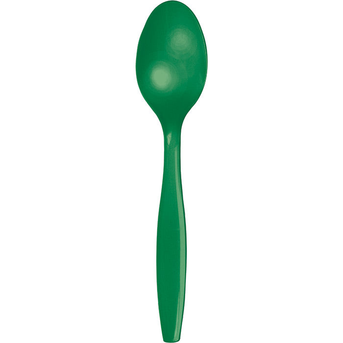 600 pc Bulk Emerald Green Plastic Spoons