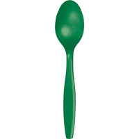600 pc Bulk Emerald Green Plastic Spoons