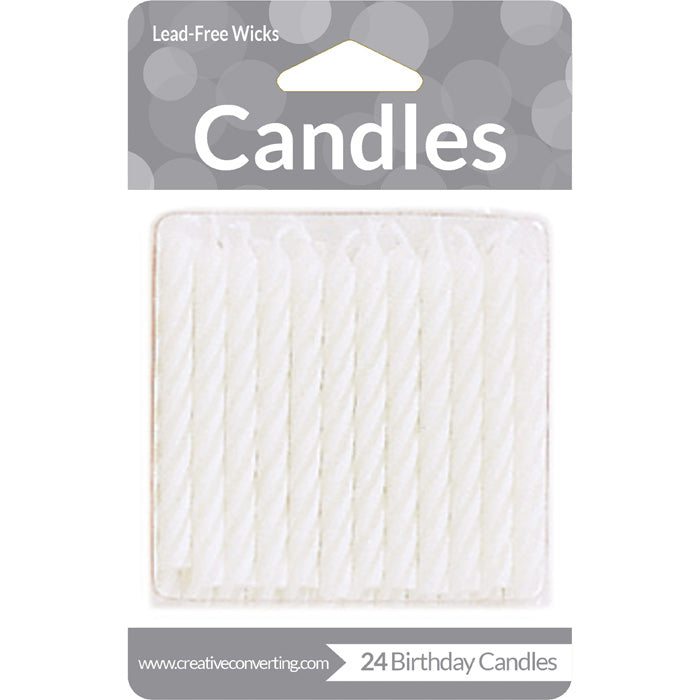 288 pc Bulk White Striped Candles