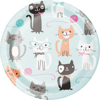 96 pc Bulk Purr-fect Cat Party Dessert Plates