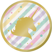 96 pc Bulk Sparkle Unicorn Dessert Plates