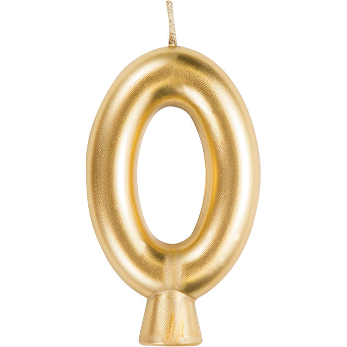 12 pc Bulk Gold Number 0 Candles
