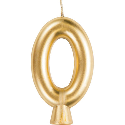 12 pc Bulk Gold Number 0 Candles
