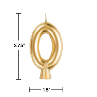 12ct Bulk Gold Number 0 Candles