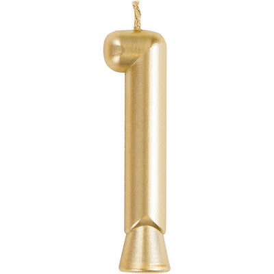 12 pc Bulk Gold Number 1 Candles