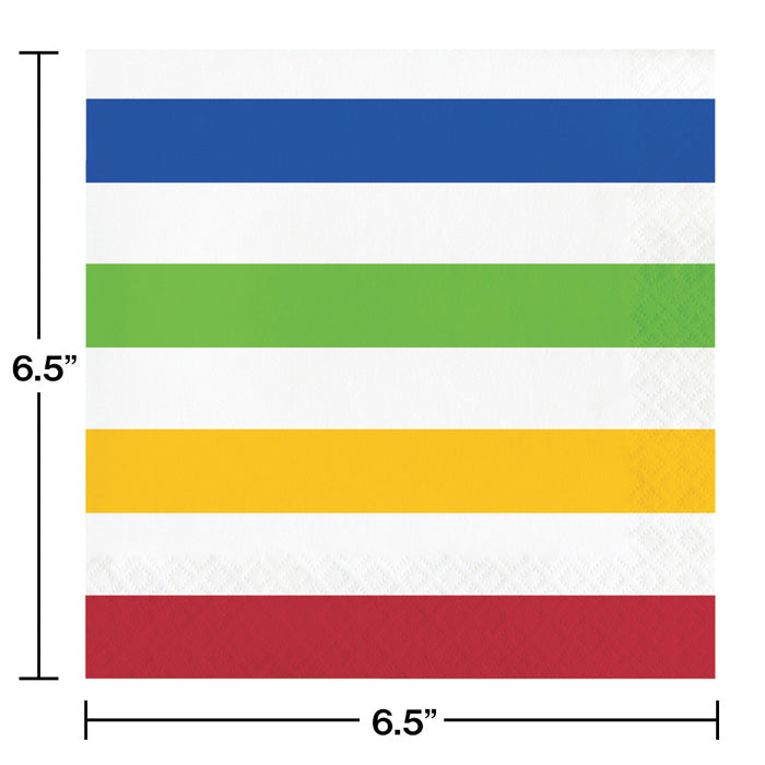 Multicolor Polka Dots and Stripes Paper Luncheon Napkins (Case of 192) by Creative Converting