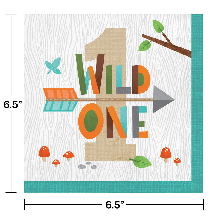 192ct Bulk Wild One Woodland Luncheon Napkins