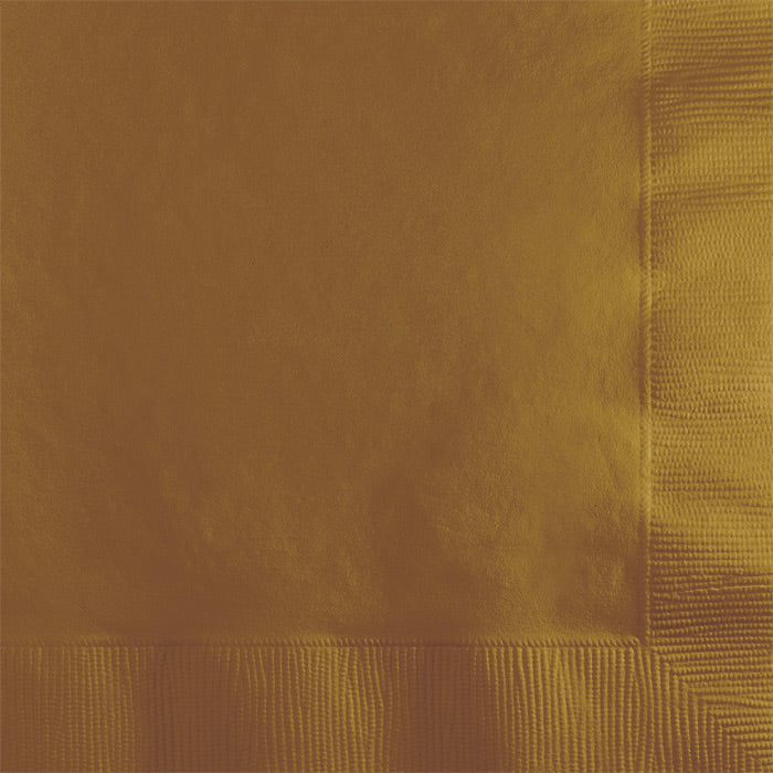 600 pc Bulk Glittering Gold 2 ply Beverage Napkins