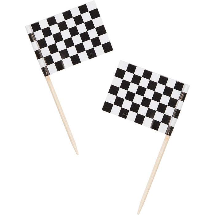 600 pc Bulk Black & White Check Flag Picks