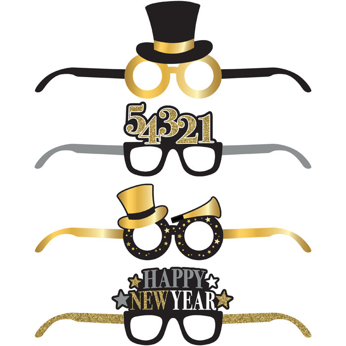 24 pc Bulk New Year Deluxe Paper Eyeglasses