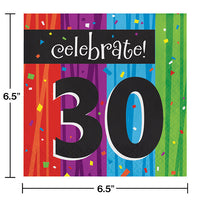 192ct Bulk Milestone Celebrations 30th Birthday Luncheon Napkins