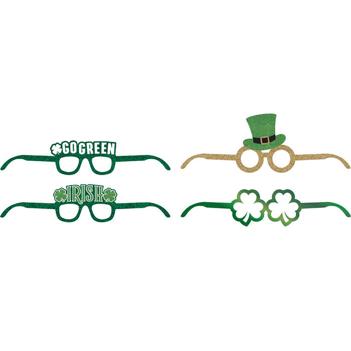 24 pc Bulk St. Patrick's Day Deluxe Paper Eyeglasses