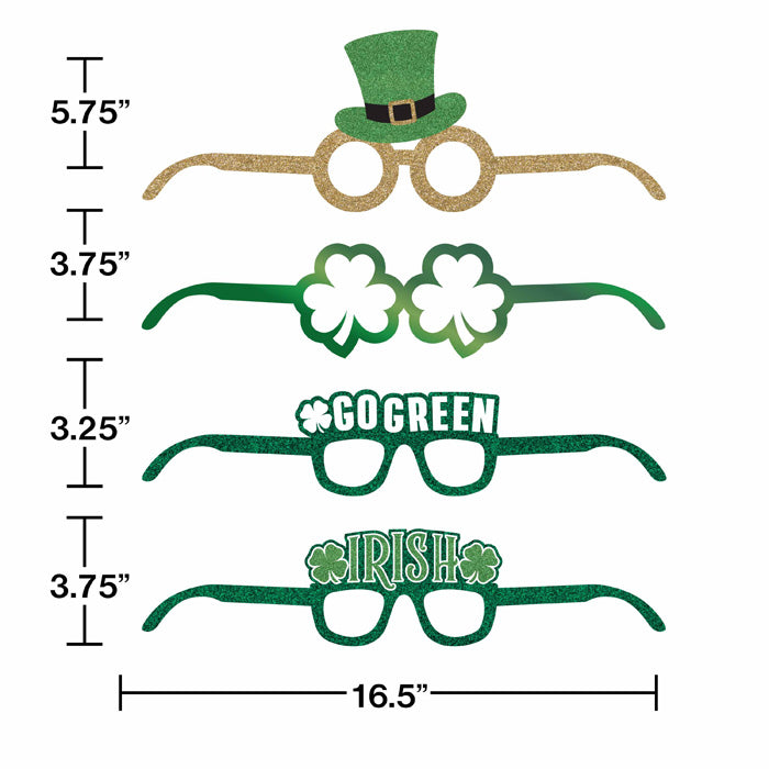 24ct Bulk St. Patrick's Day Deluxe Paper Eyeglasses