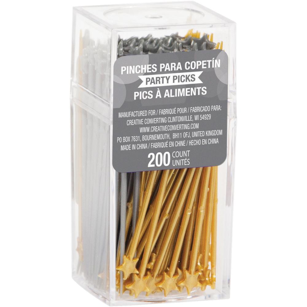 Gold And Silver Star Picks, 200 ct by Creative Converting